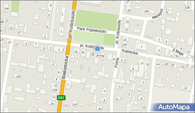 Suchowola, Plac Kościuszki Tadeusza, gen., 27, mapa Suchowola