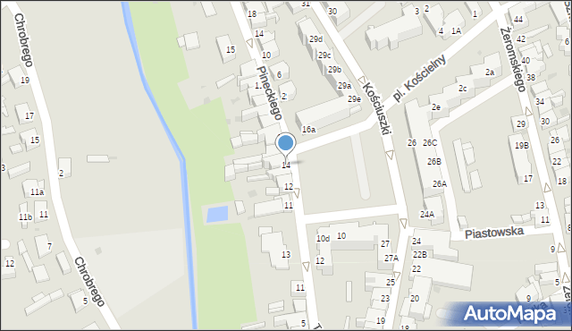 Sulęcin, Plac Czarnieckiego Stefana, hetm., 14, mapa Sulęcin