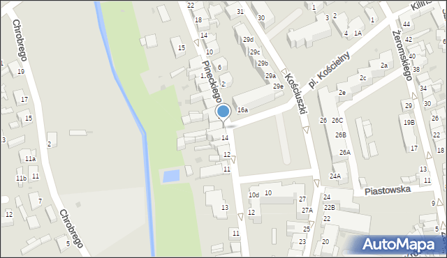 Sulęcin, Plac Czarnieckiego Stefana, hetm., 15, mapa Sulęcin