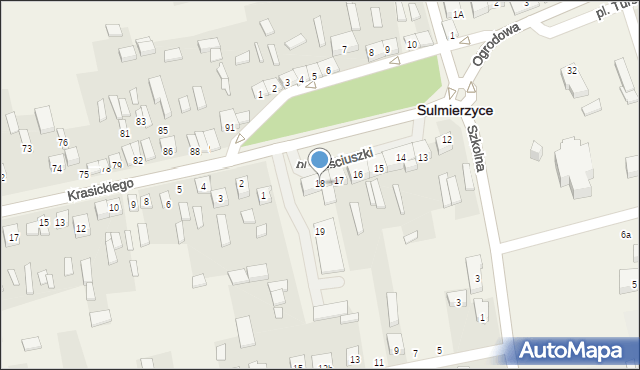 Sulmierzyce, Plac Kościuszki Tadeusza, gen., 18, mapa Sulmierzyce