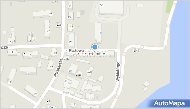 Susz, Plażowa, 14, mapa Susz