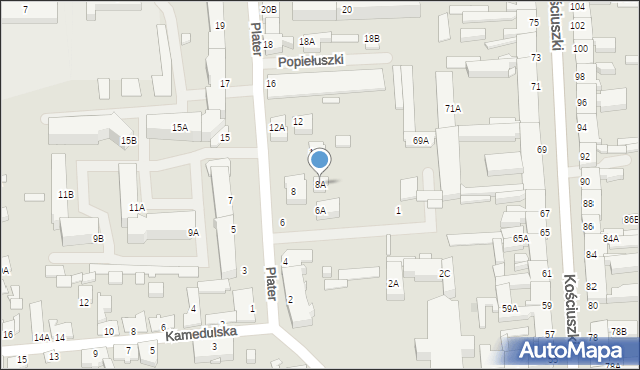 Suwałki, Plater Emilii, 8A, mapa Suwałk