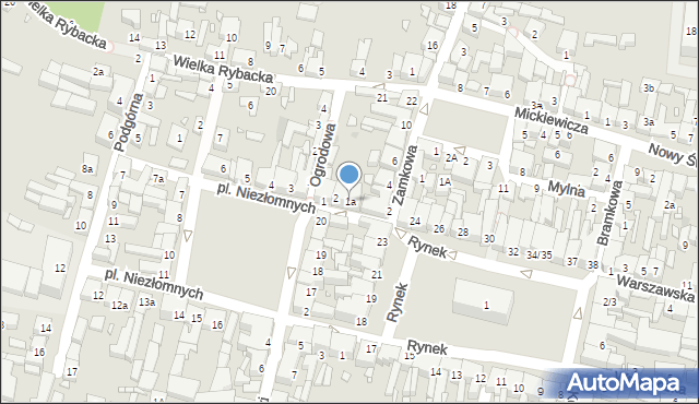 Swarzędz, Plac Niezłomnych, 1a, mapa Swarzędz