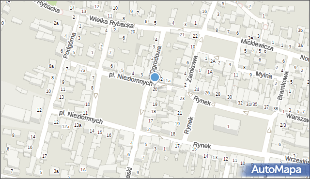 Swarzędz, Plac Niezłomnych, 20, mapa Swarzędz