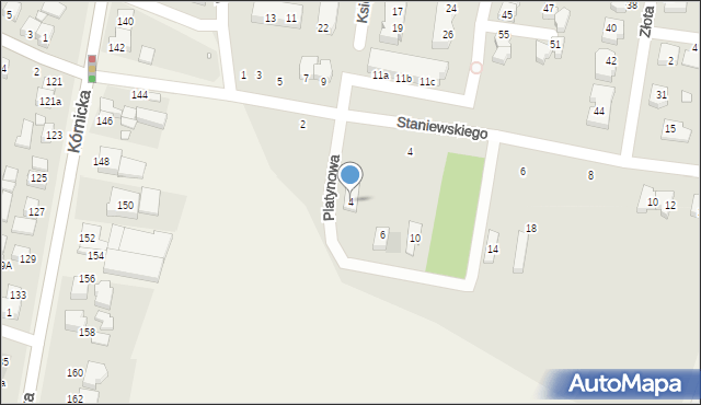 Swarzędz, Platynowa, 4, mapa Swarzędz