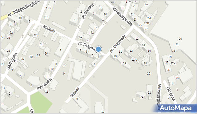 Świdnica, Plac Drzymały Michała, 8, mapa Świdnicy