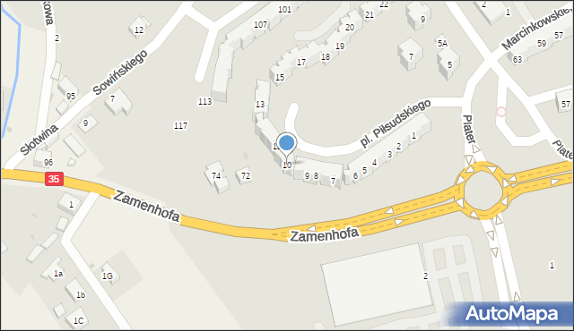 Świdnica, Plac Piłsudskiego Józefa, marsz., 10, mapa Świdnicy