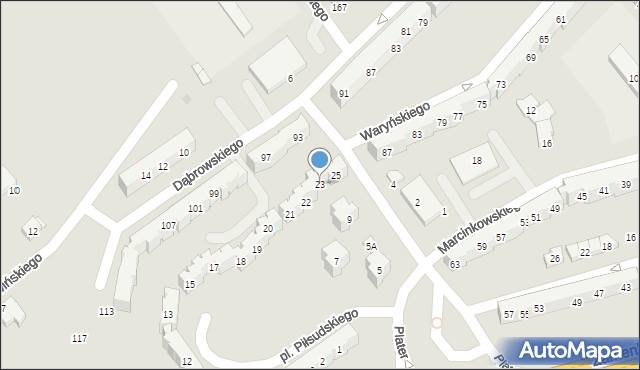 Świdnica, Plac Piłsudskiego Józefa, marsz., 23, mapa Świdnicy