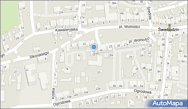 Świebodzin, Plac Wolności, 13, mapa Świebodzin