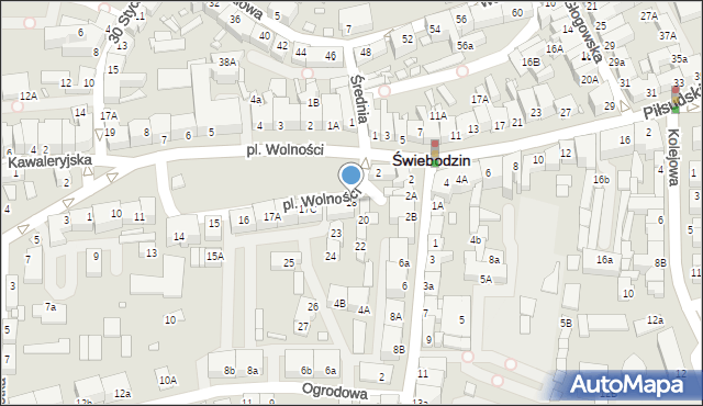 Świebodzin, Plac Wolności, 18, mapa Świebodzin
