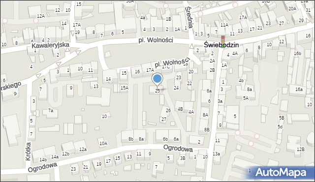 Świebodzin, Plac Wolności, 25, mapa Świebodzin
