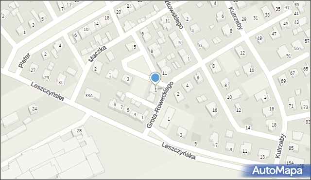 Święciechowa, Plac Sucharskiego Henryka, mjr., 1, mapa Święciechowa