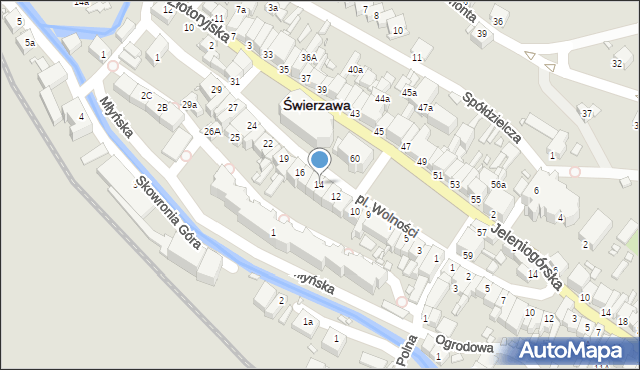 Świerzawa, Plac Wolności, 14, mapa Świerzawa