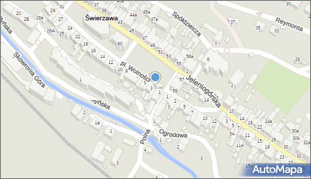 Świerzawa, Plac Wolności, 2, mapa Świerzawa