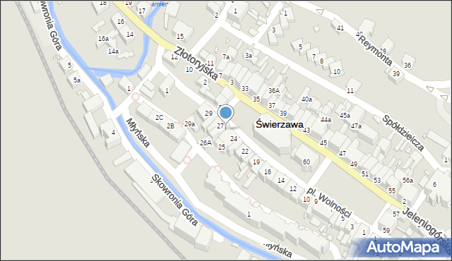 Świerzawa, Plac Wolności, 26, mapa Świerzawa