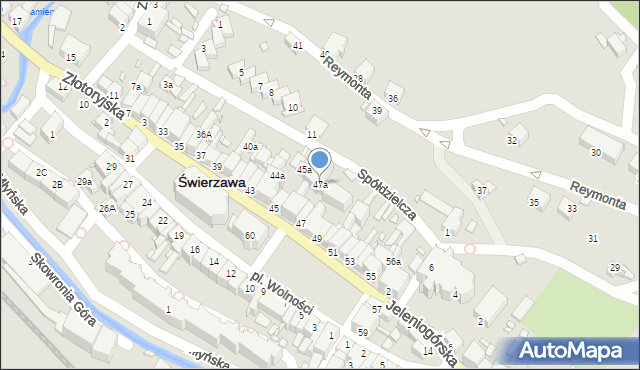 Świerzawa, Plac Wolności, 47a, mapa Świerzawa