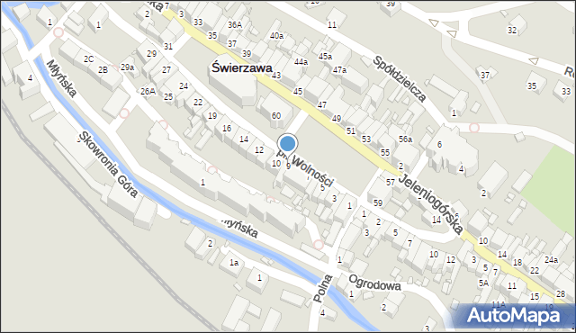 Świerzawa, Plac Wolności, 9, mapa Świerzawa