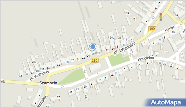 Szamocin, Plac Wolności, 18, mapa Szamocin