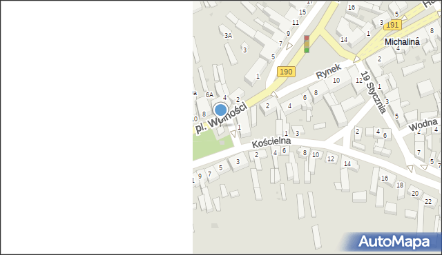 Szamocin, Plac Wolności, 1a, mapa Szamocin
