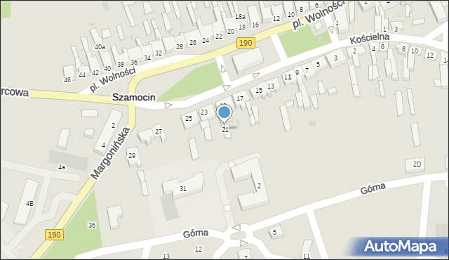 Szamocin, Plac Wolności, 21, mapa Szamocin