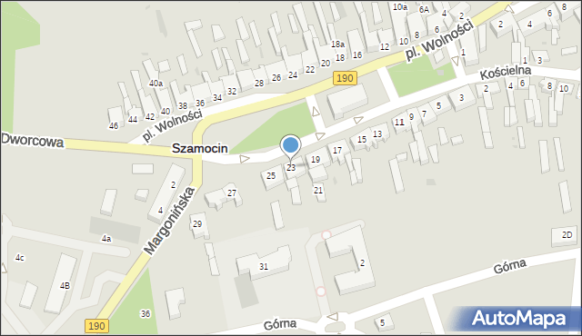 Szamocin, Plac Wolności, 23, mapa Szamocin