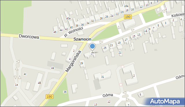 Szamocin, Plac Wolności, 27, mapa Szamocin