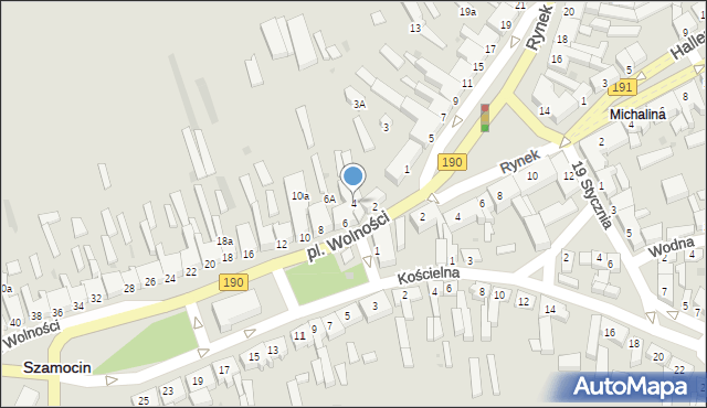 Szamocin, Plac Wolności, 4, mapa Szamocin
