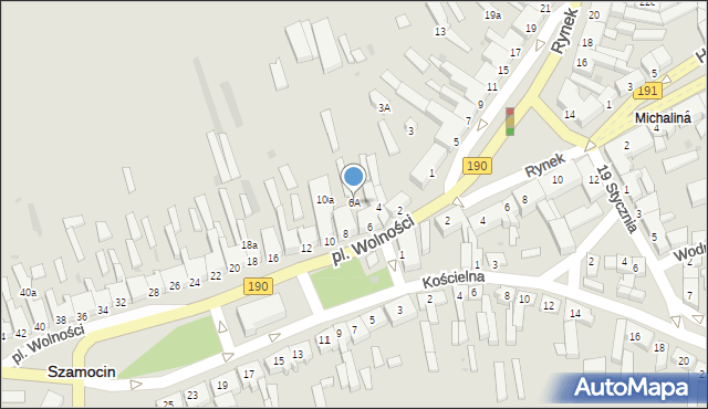Szamocin, Plac Wolności, 6A, mapa Szamocin