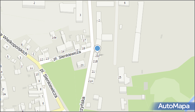 Szamotuły, Plac Sienkiewicza Henryka, 21c, mapa Szamotuły