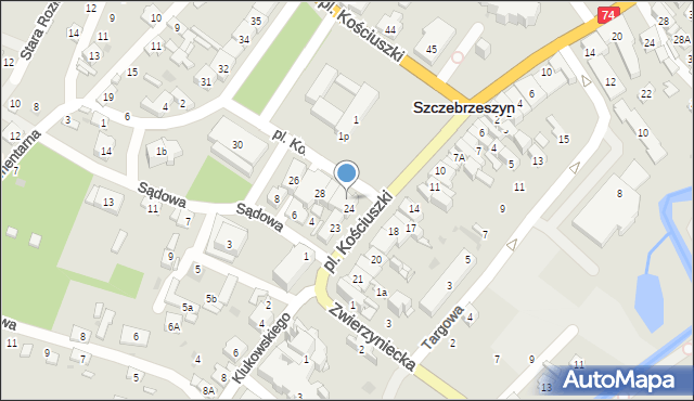 Szczebrzeszyn, Plac Kościuszki Tadeusza, gen., 25, mapa Szczebrzeszyn