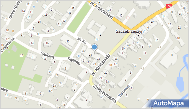Szczebrzeszyn, Plac Kościuszki Tadeusza, gen., 25A, mapa Szczebrzeszyn