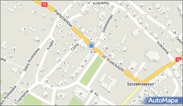 Szczebrzeszyn, Plac Kościuszki Tadeusza, gen., 37, mapa Szczebrzeszyn