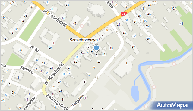 Szczebrzeszyn, Plac Kościuszki Tadeusza, gen., 5, mapa Szczebrzeszyn