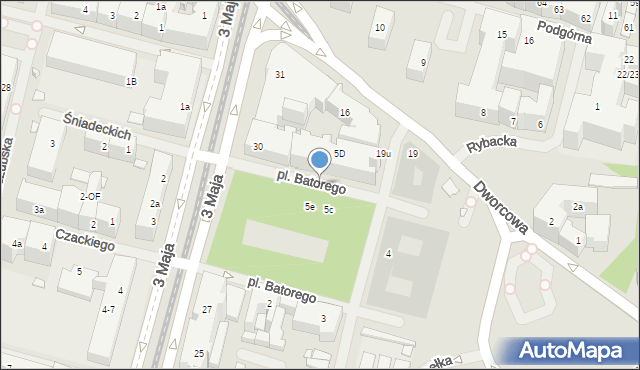 Szczecin, Plac Stefana Batorego, 5b, mapa Szczecina