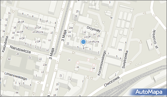 Szczecin, Plac Zawiszy Czarnego, 4, mapa Szczecina