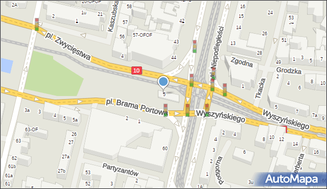 Szczecin, Plac Brama Portowa, 5, mapa Szczecina