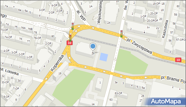 Szczecin, Plac Zwycięstwa, 2b, mapa Szczecina