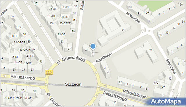 Szczecin, Plac Grunwaldzki, 2, mapa Szczecina