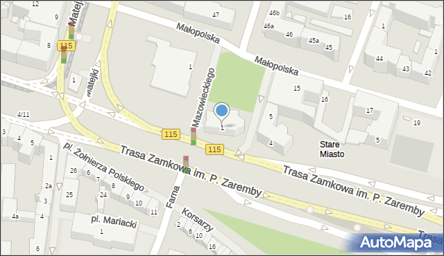 Szczecin, Plac św. Piotra i Pawła, 1, mapa Szczecina