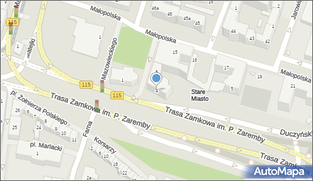 Szczecin, Plac św. Piotra i Pawła, 4, mapa Szczecina