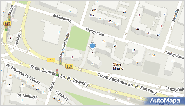 Szczecin, Plac św. Piotra i Pawła, 5, mapa Szczecina