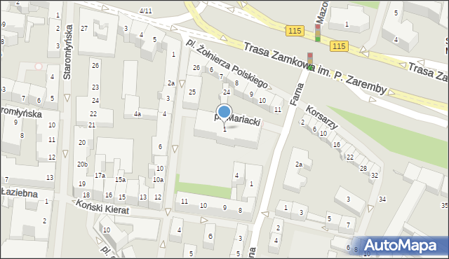 Szczecin, Plac Mariacki, 1, mapa Szczecina