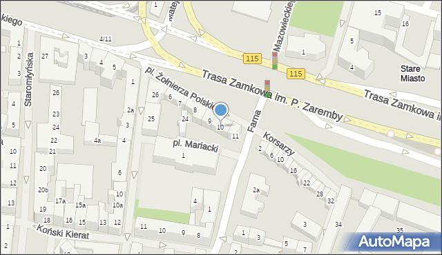 Szczecin, Plac Żołnierza Polskiego, 10, mapa Szczecina