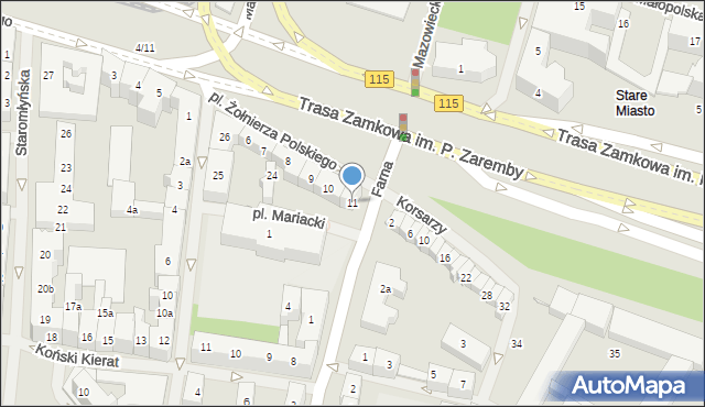 Szczecin, Plac Żołnierza Polskiego, 11, mapa Szczecina