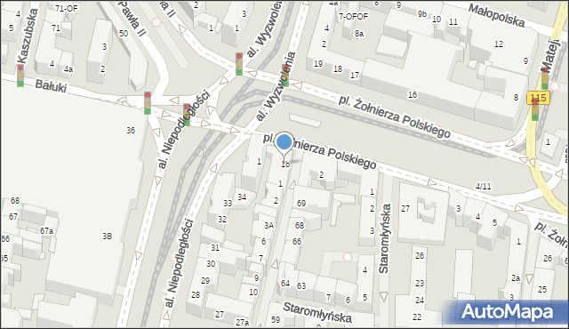 Szczecin, Plac Żołnierza Polskiego, 1b, mapa Szczecina
