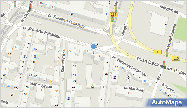 Szczecin, Plac Żołnierza Polskiego, 4, mapa Szczecina