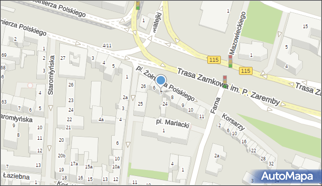 Szczecin, Plac Żołnierza Polskiego, 7, mapa Szczecina