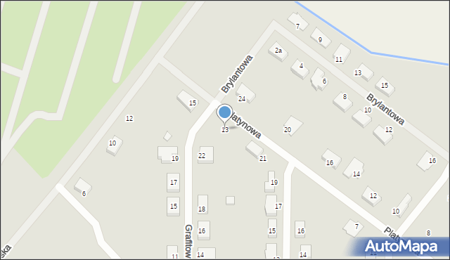 Szczecin, Platynowa, 13, mapa Szczecina