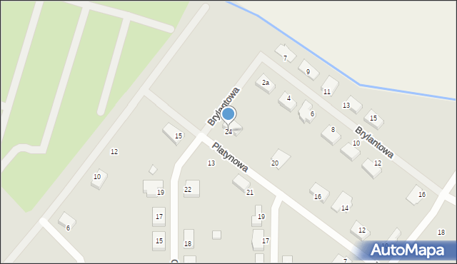 Szczecin, Platynowa, 24, mapa Szczecina