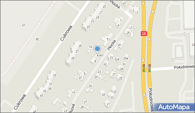 Szczecin, Płocka, 7, mapa Szczecina